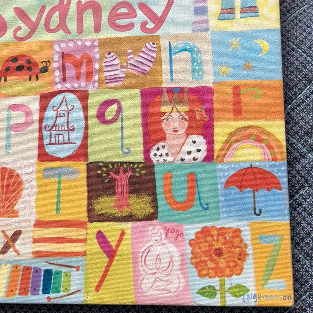 Land of Nod “S my name is Sydney” Canvas Cheerful ABCs Print